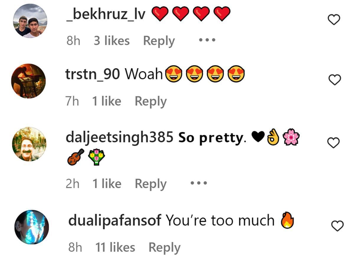 Fan comments (Image via Instagram)