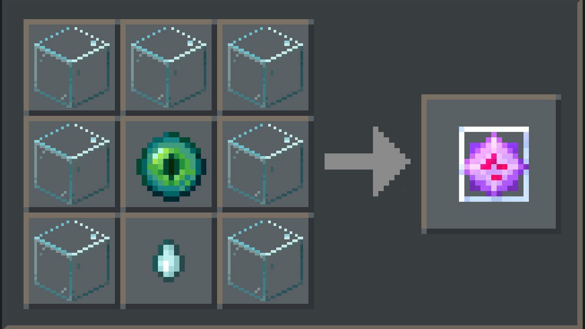 End Crystal can be formed by combining glass blocks, an Eye of Ender, and a ghastly tear in Minecraft (Image via Mojang)