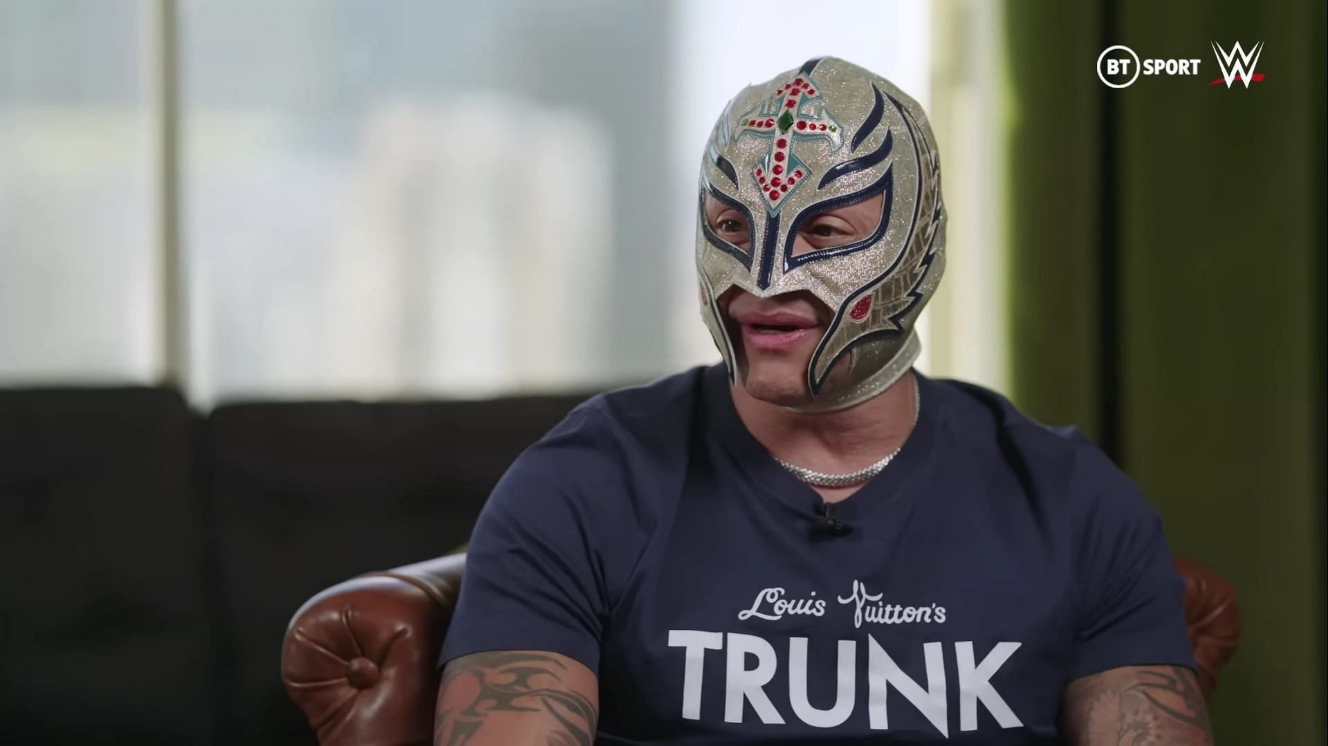 Rey Mysterio during an interview