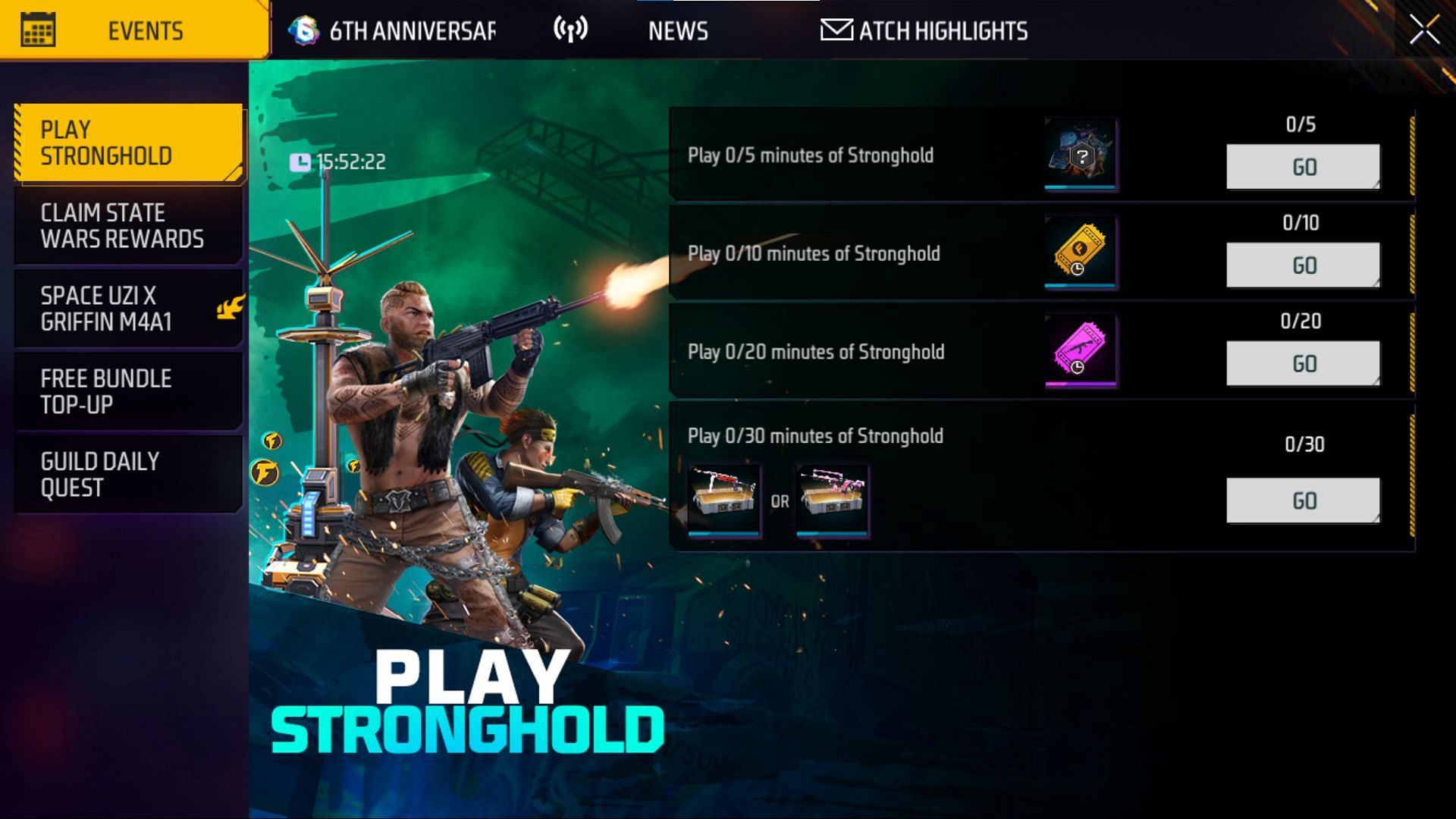 The current event requires you to play Stronghold mode (Image via Garena)