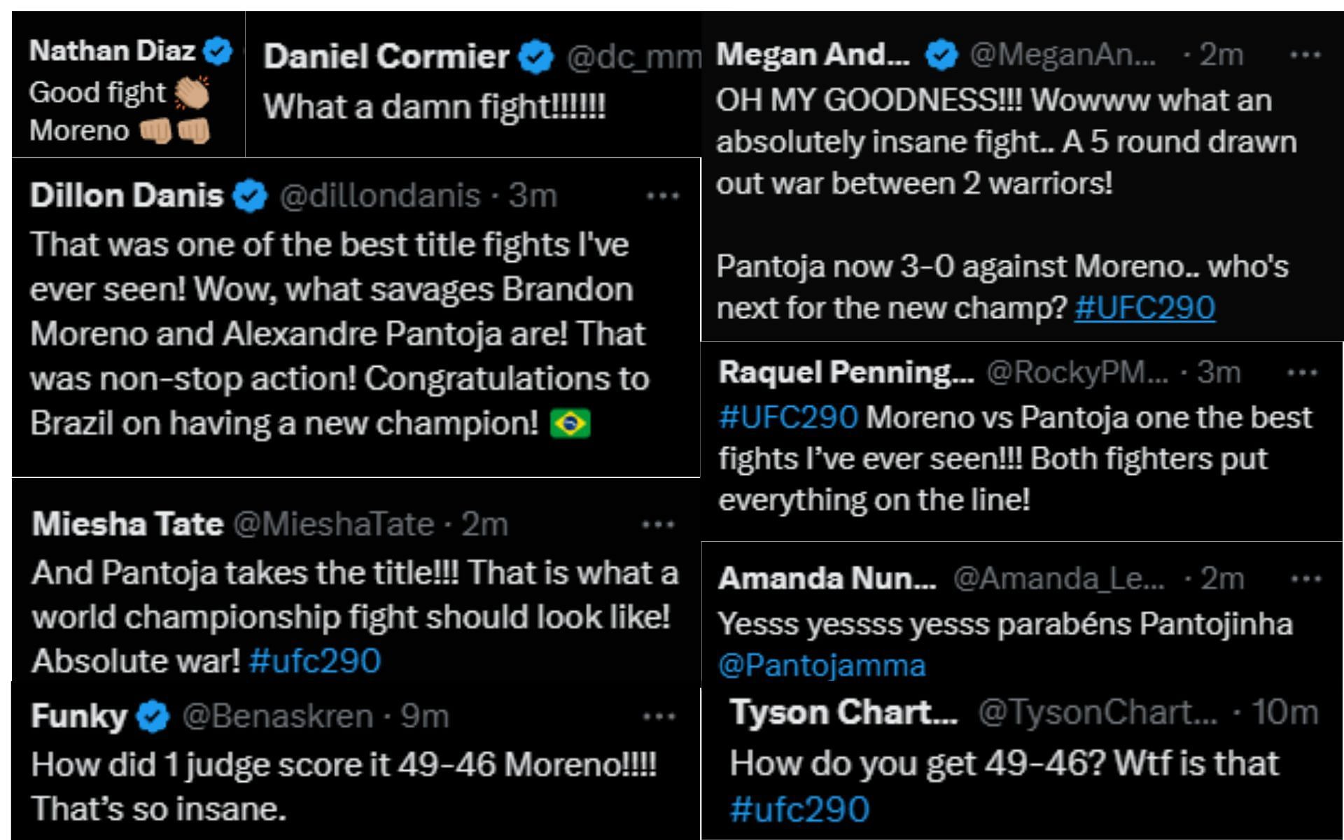 Fighters react to Brandon Moreno vs. Alexandre Pantoja