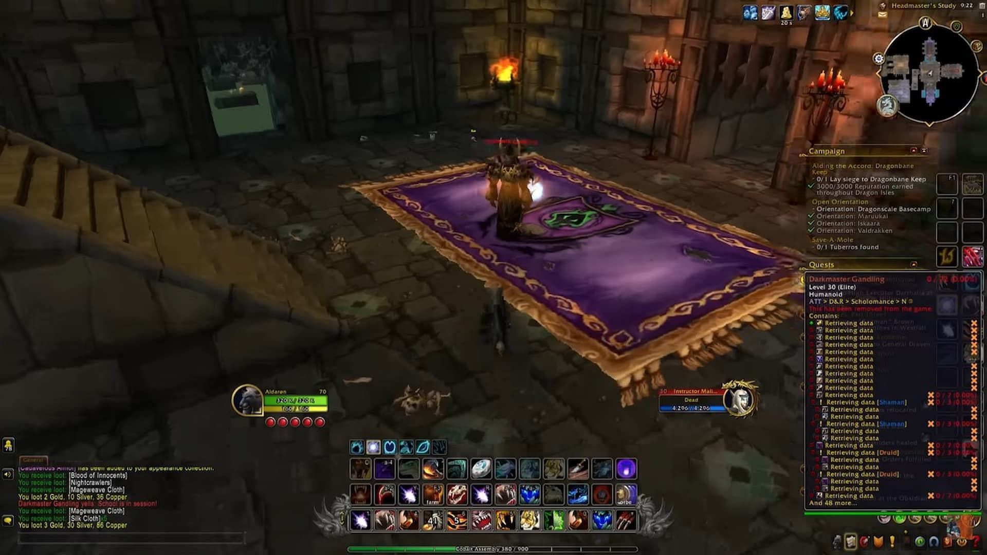 Defeat the Darkmaster Gandling to obtain Scourgestone in World of Warcraft (Image via Blizzard Entertainment)