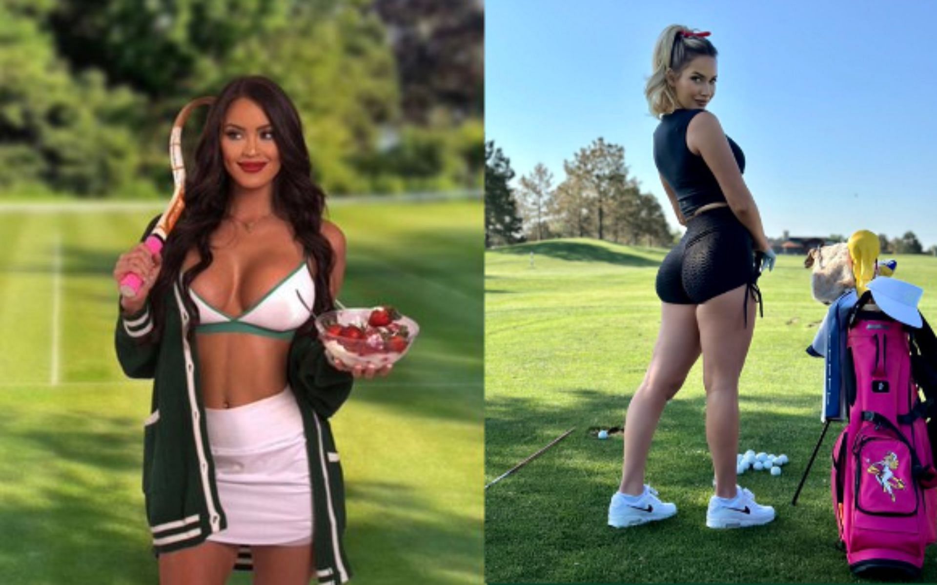 Rachel Stuhlmann and Paige Spiranac (Image via Twitter @PaigeSpiranac and @rstuhlmann).