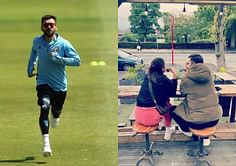 "Full enjway"- Team India batter Virat Kohli poses for a selfie with wife Anushka Sharma