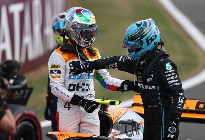 George Russell gives his verdict on who has the faster car out of Mercedes and McLaren