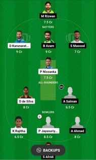 SL vs PAK Dream11 Prediction, 1st Test, Grand League Team