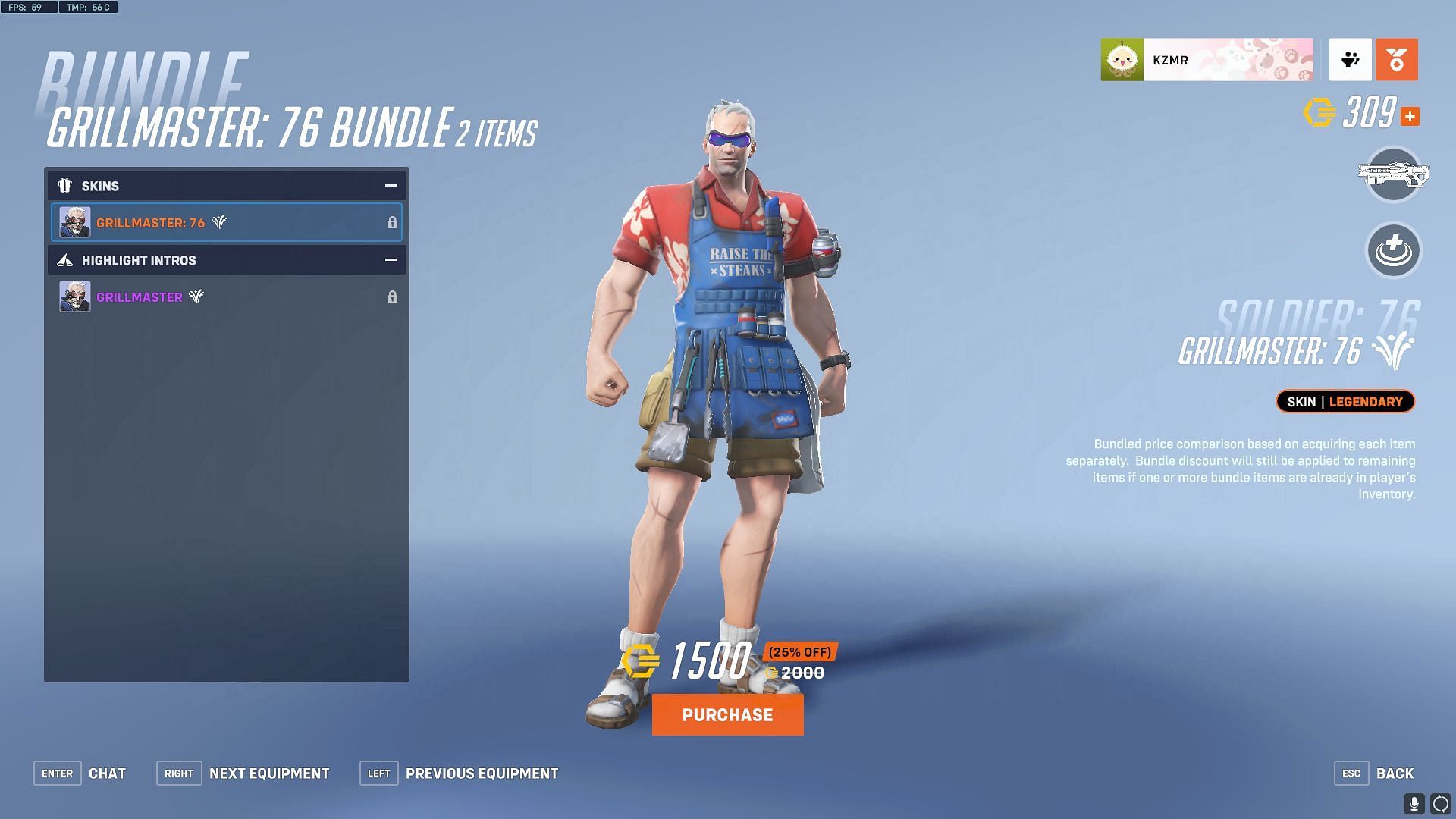 Grillmaster: 76 Skin Bundle (Image via Blizzard Entertainment)