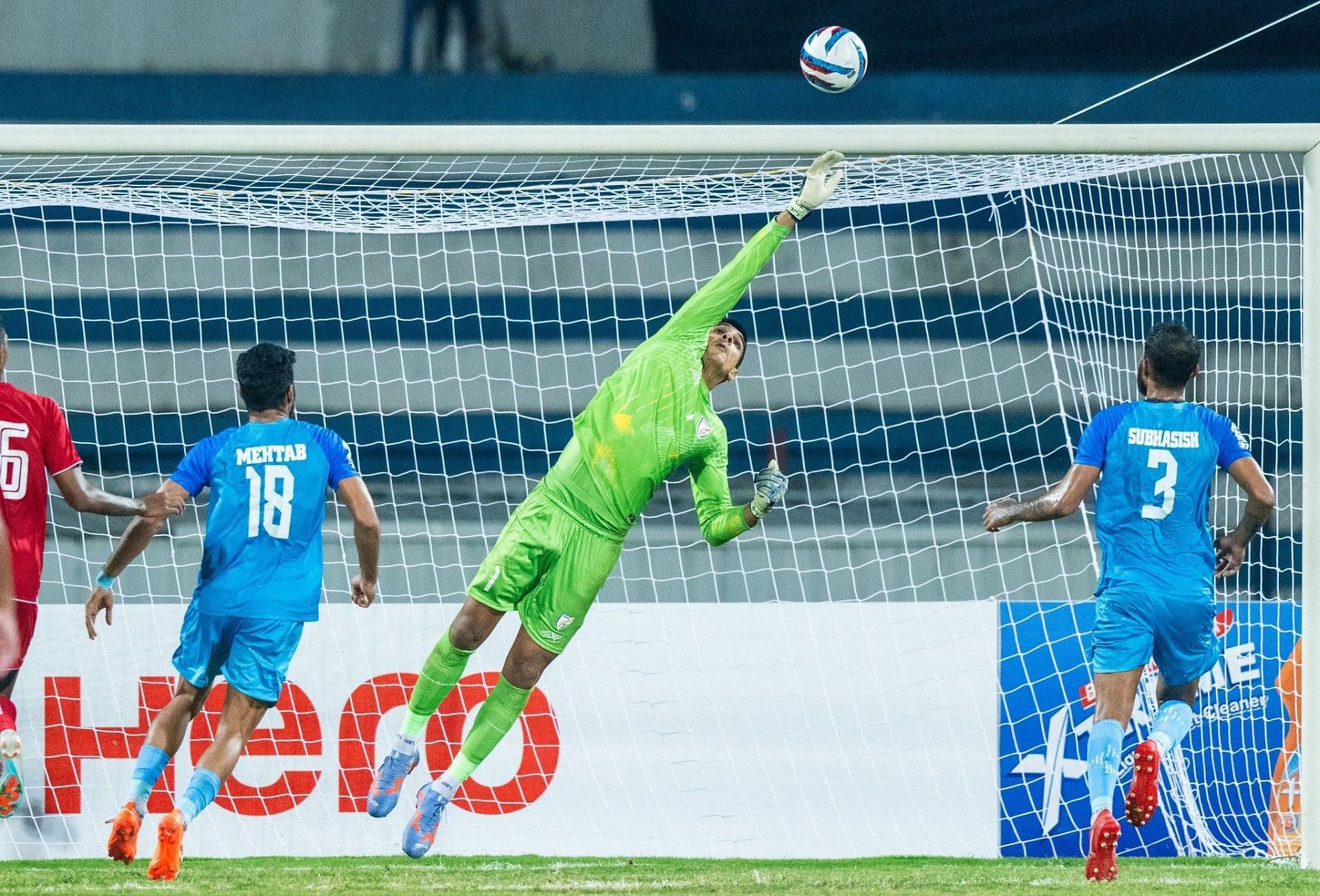 Gurpreet Singh Sandhu made couple of crucial stops against Lebanon in the SAFF Championship.