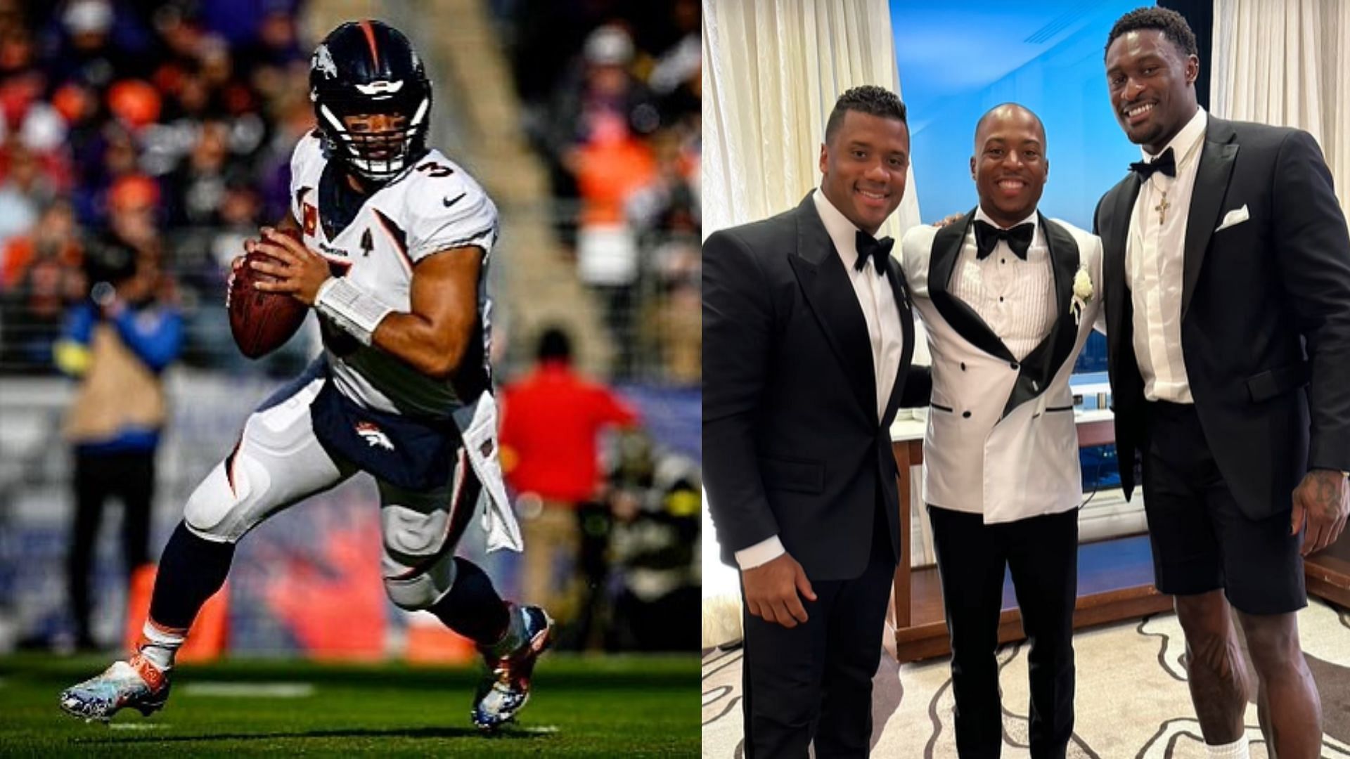 Russell Wilson catches up with former Seahawks mates. 