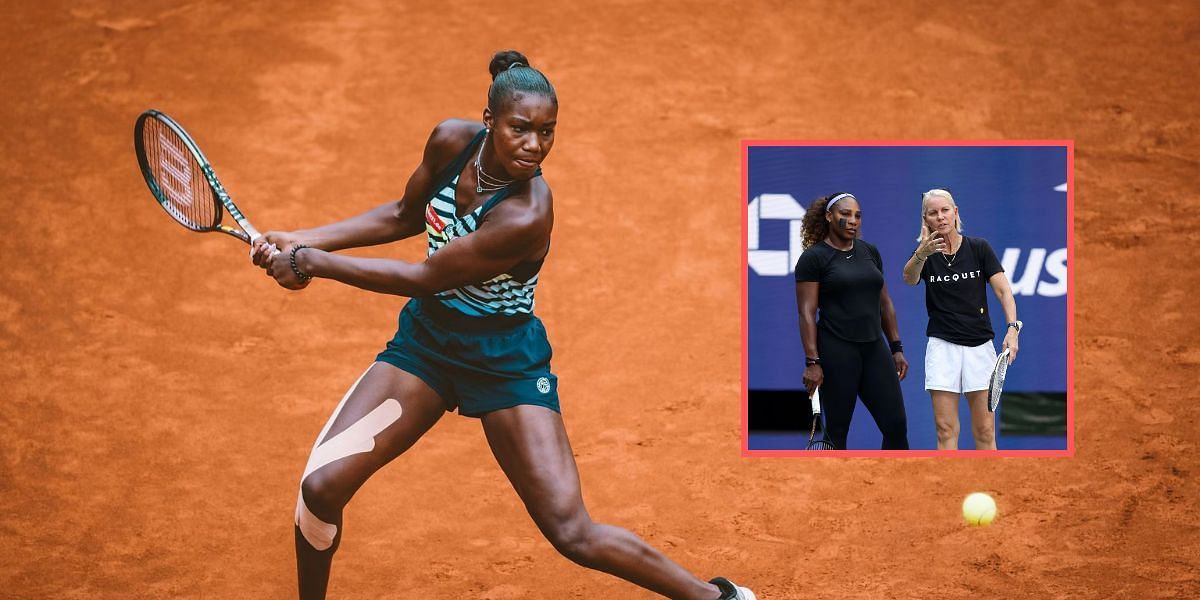 Serena Williams &amp; Rennae Stubbs (inset) and Noma Noha Akugue  