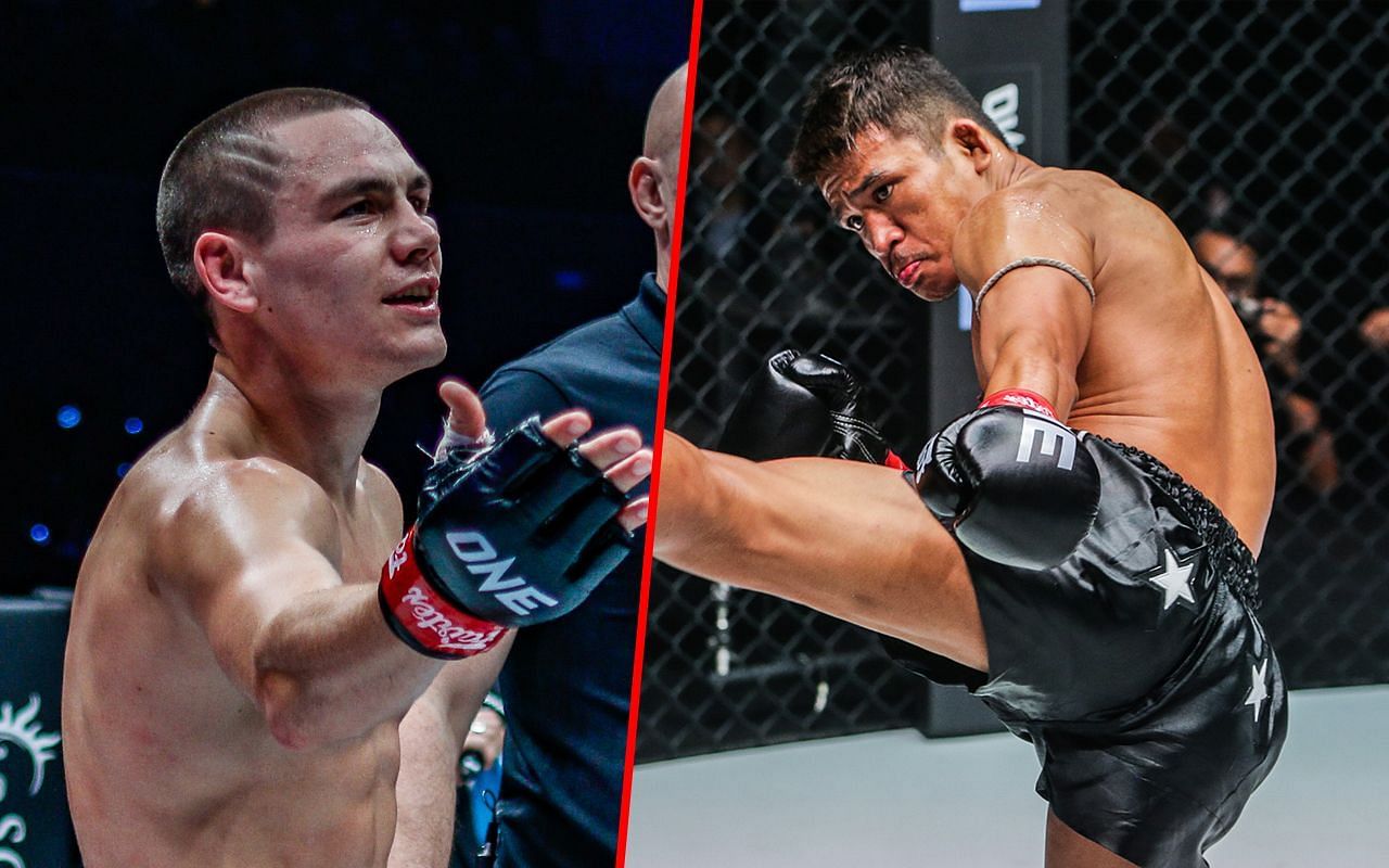 Tagir Khalilov (L) / Superlek Kiatmoo9 (R) -- Photo by ONE Championship