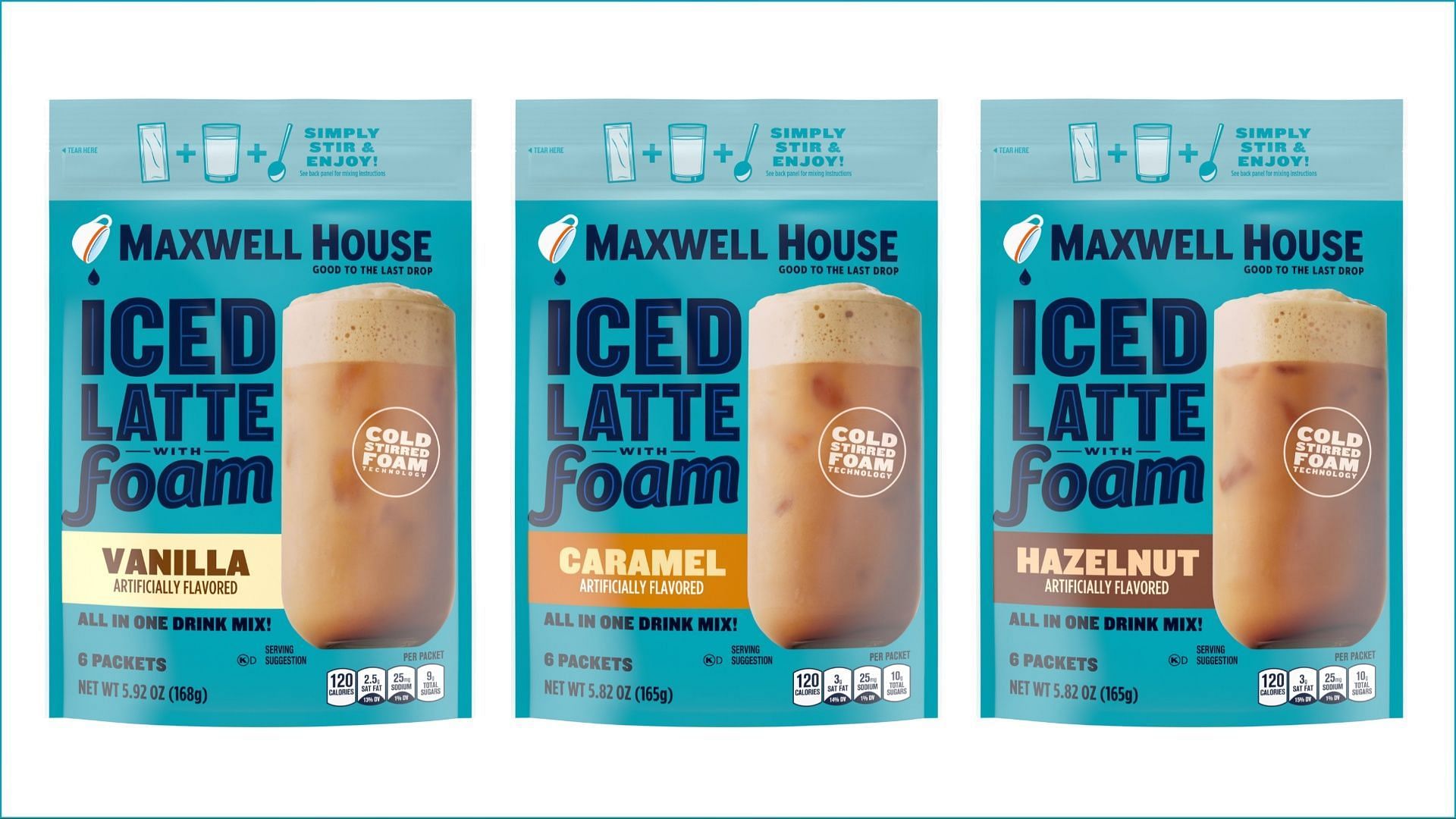 The new Iced Latte with Foam is hitting stores across the United States starting on July 26 (Image via Maxwell House Coffee)