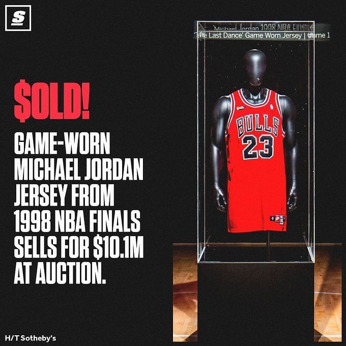 Michael Jordan 'Last Dance' jersey from 1998 NBA Finals sells for record  $10.1 million at auction - ESPN