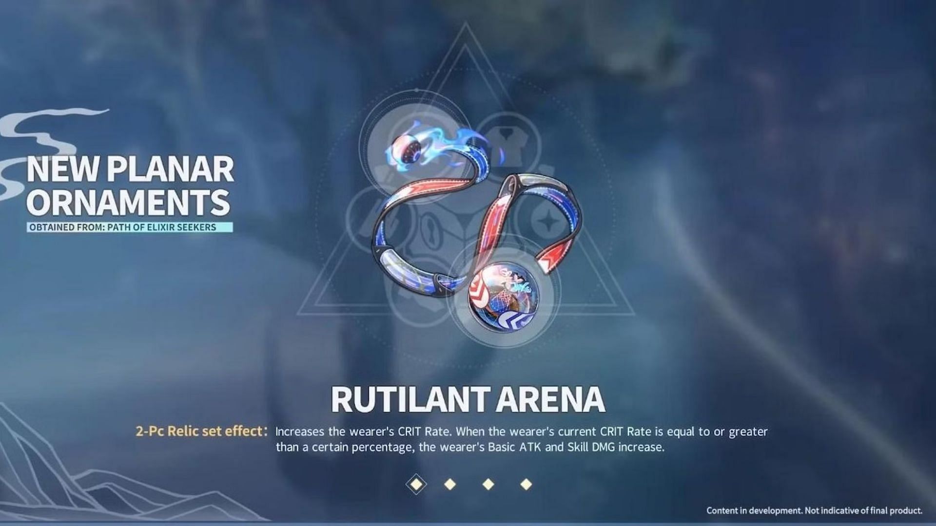 Rutilant Arena Planar Ornament and its set effect (Image via HoYoverse)