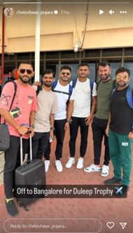 Cheteshwar Pujara with his West Zone mates.