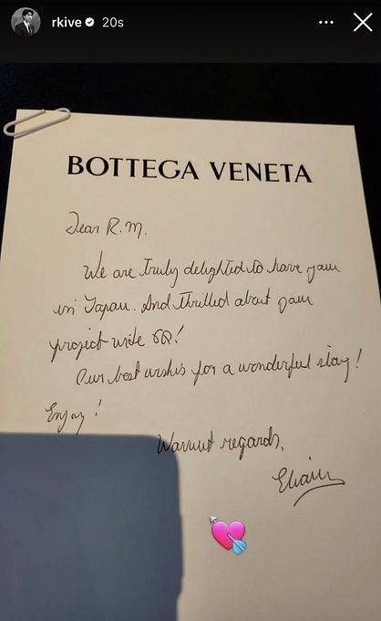 Creative director of 'Bottega Veneta' welcomes BTS's RM as a brand