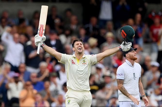 [Watch] Mitchell Marsh goes on a celebratory run after a 102-ball ton on Day 1 of 3rd Ashes Test