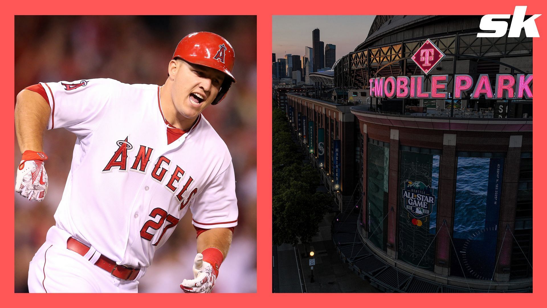 Mike Trout of the Los Angeles Angels and T-Mobile Park