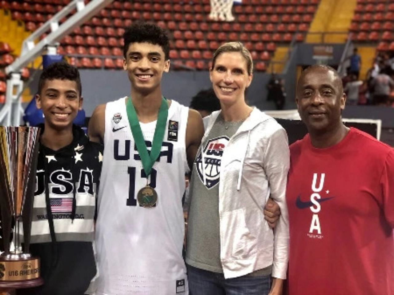 LA Lakers guard Max Christie and his family