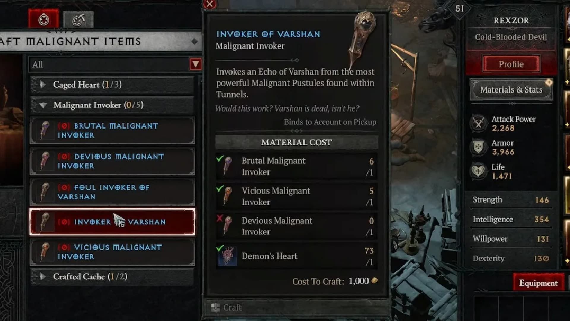 Use Invoker of Varshan to summon Varshan (Image via Blizzard Entertainment)