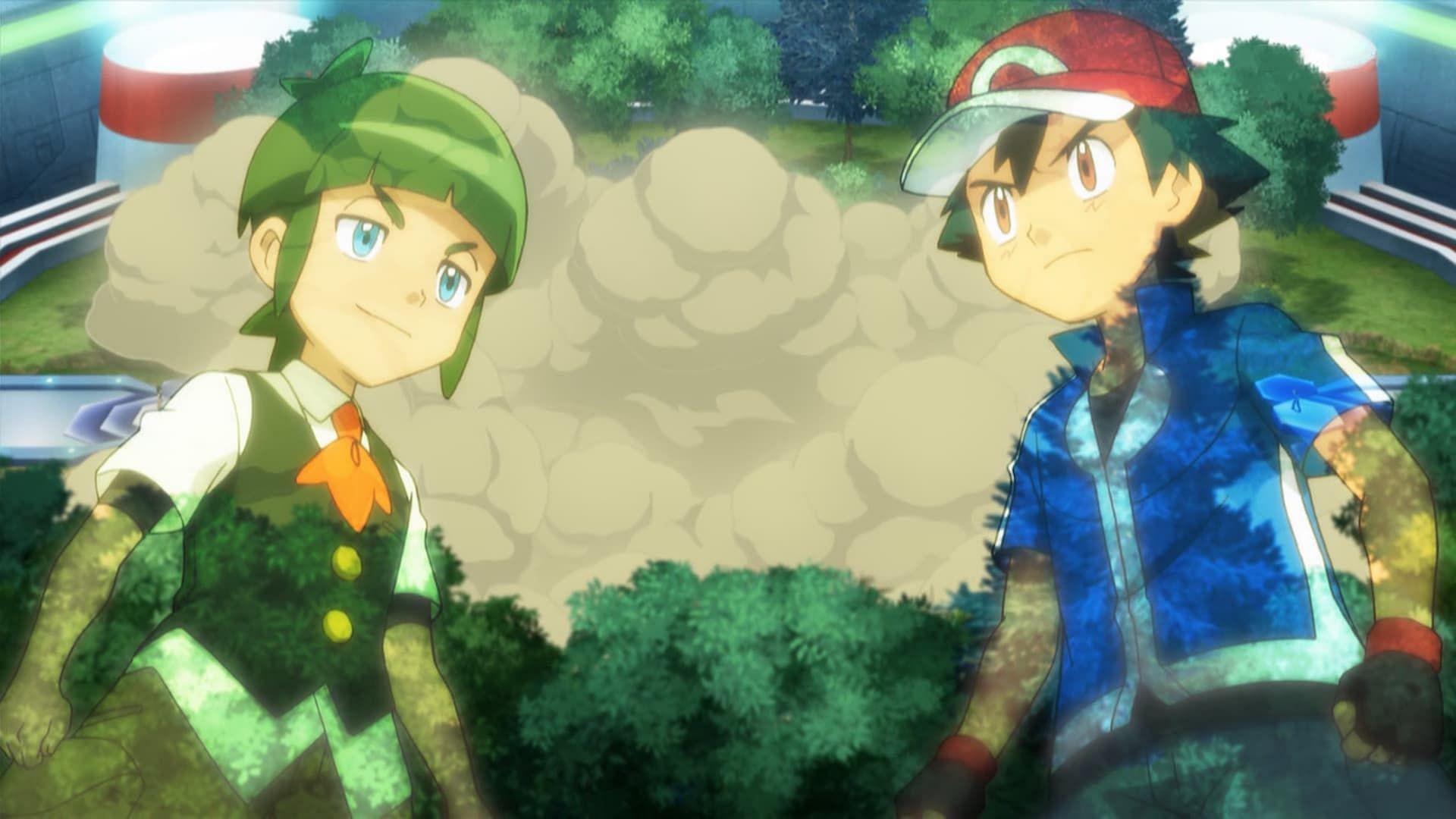 Ash vs Sawyer in the Lumiose Conference (Image via The Pokemon Company)