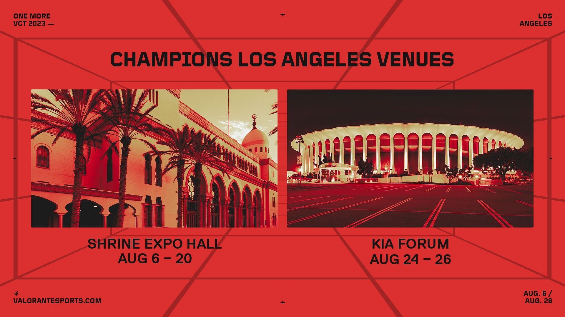 The VCT Champions 2023 will take place in Los Angeles (Image via Riot Games)