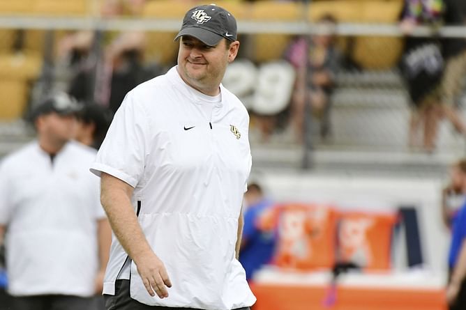 Josh Heupel chuckles reminiscing about his national championship victory and playing for Oklahoma at 2023 SEC Media Days