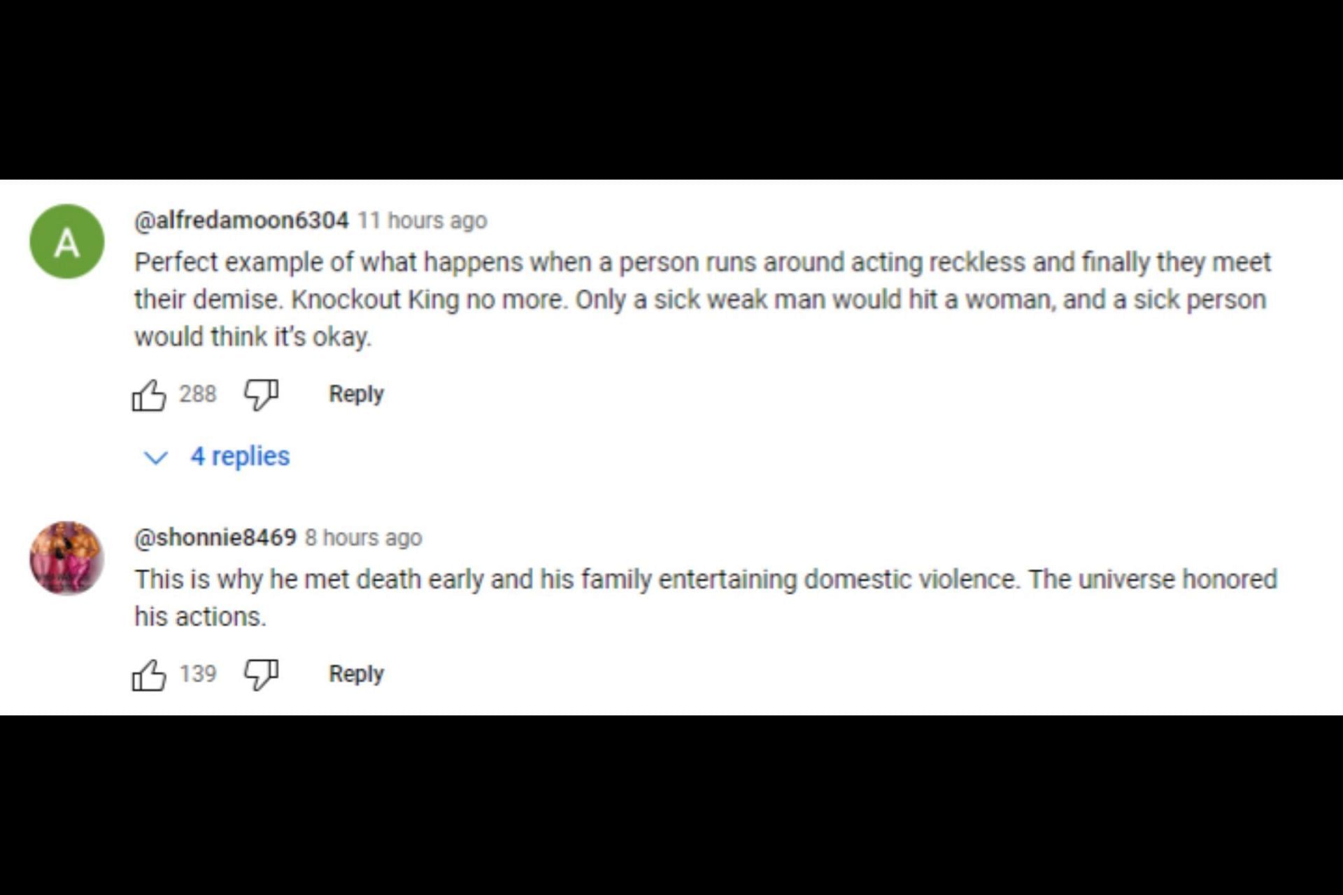 Jeremy&#039;s funeral attendee&#039;s &quot;knockout king&quot; t-shirt sparks online outrage. (Image via YouTube/Nique at Nite)