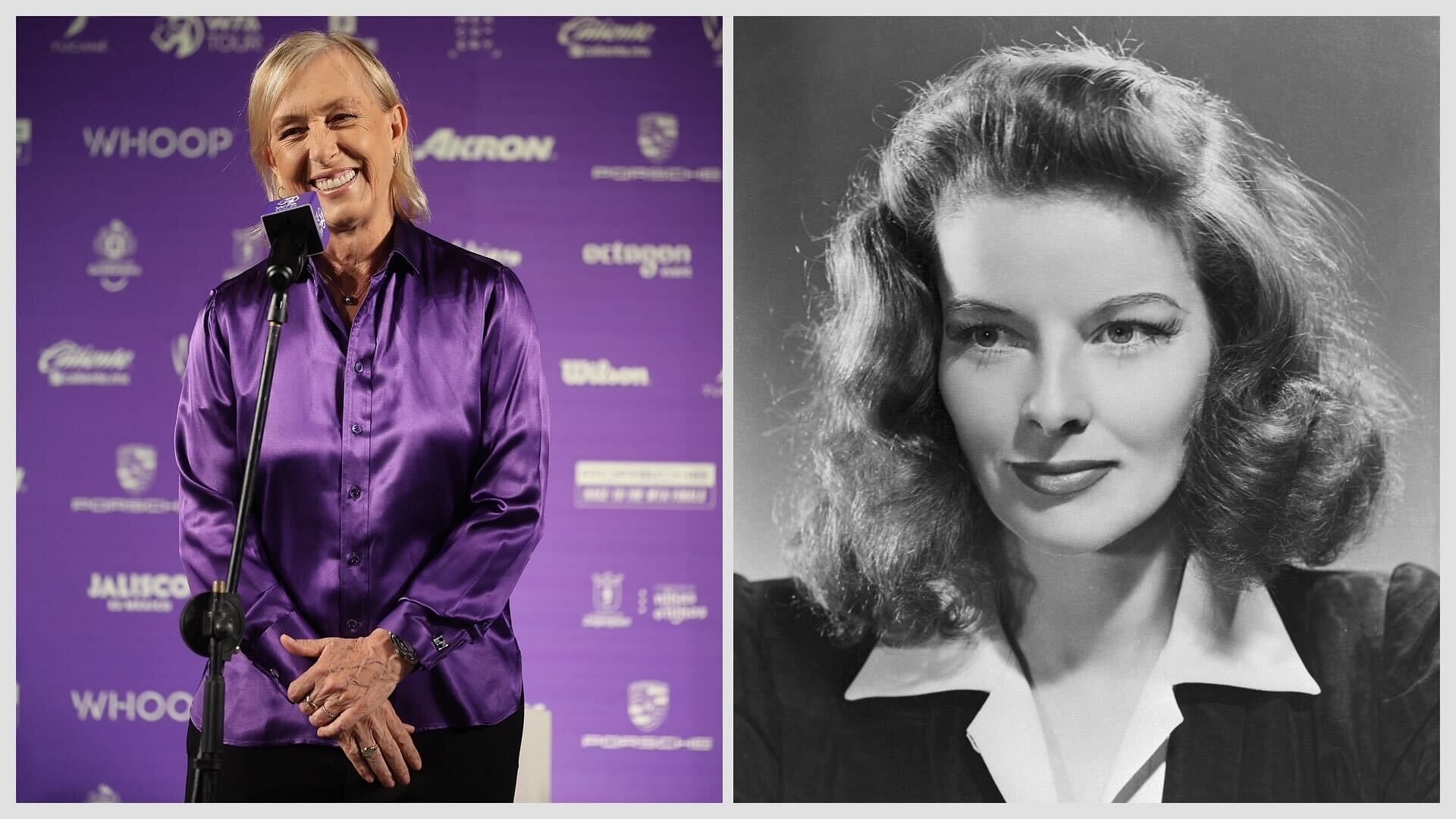 Martina Navratilova (L) and Katharine Hepburn (R)