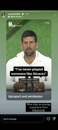 Rennae Stubb on Instagram story