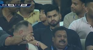 [Picture] Shreyas Iyer attends SAFF Championship semifinal between India and Lebanon