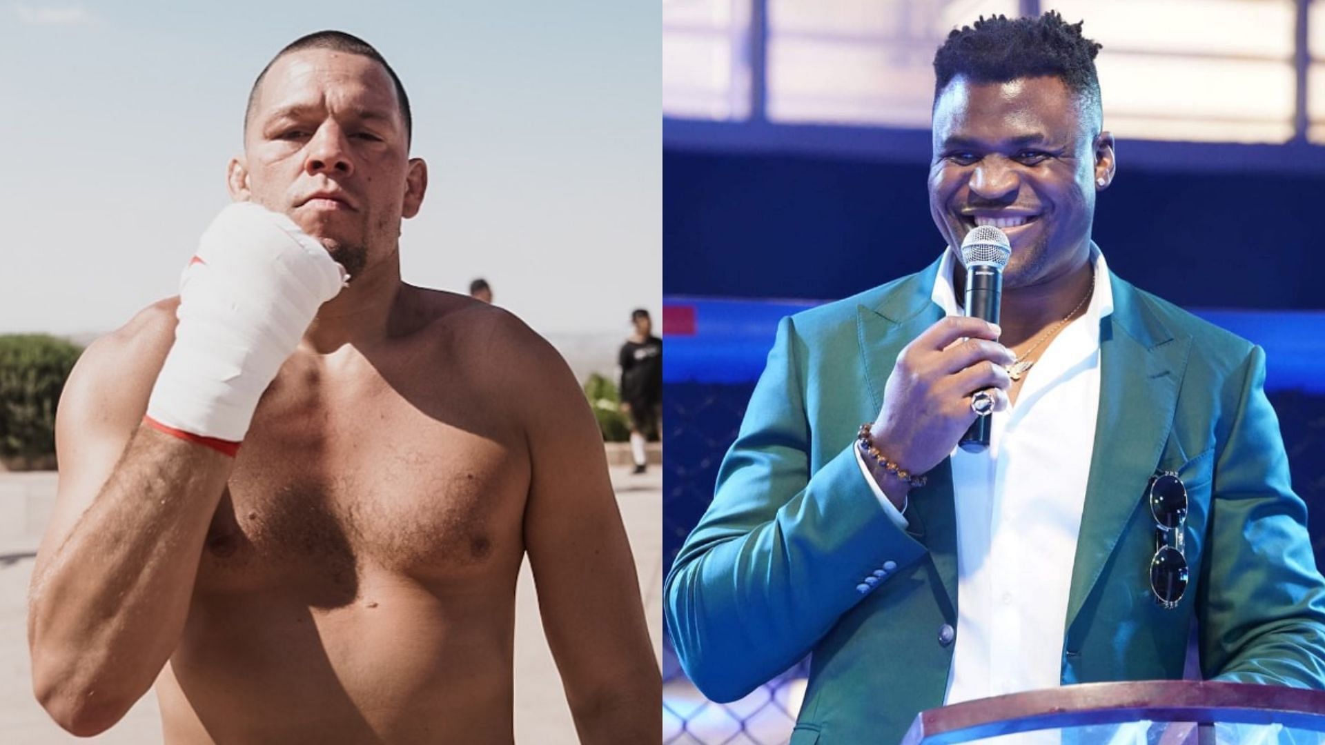 Nate Diaz (left), Francis Ngannou (right) [Images courtesy of @natediaz209 &amp; @francisngannou on Instagram]