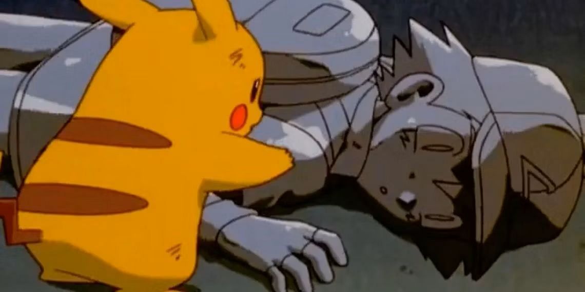 Ash, petrified, in Mewtwo Strikes Back (Image via The Pokemon Company)
