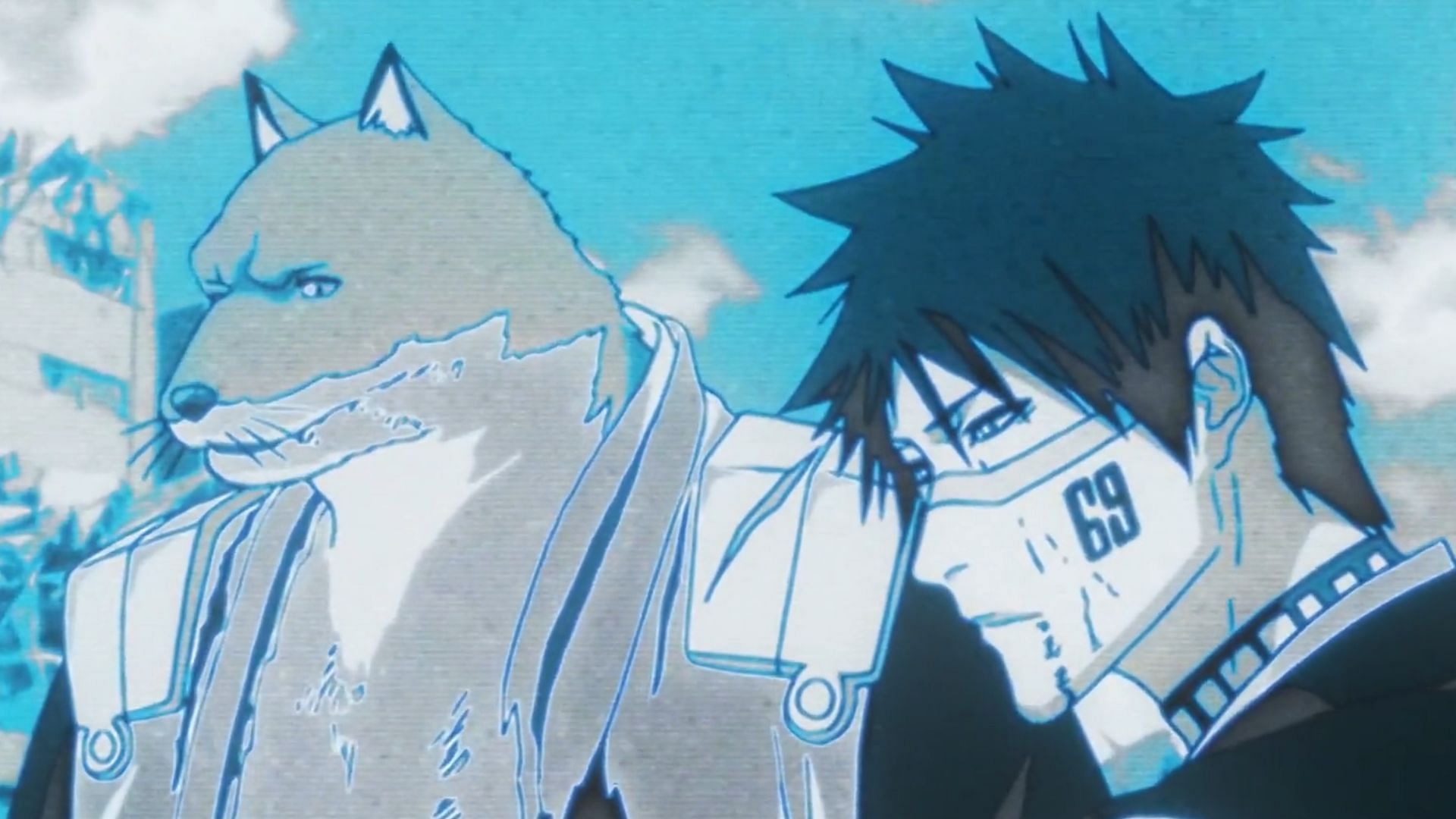 Sajin Komamura and Shuhei Hisagi as seen in the Bleach TYBW anime (Image via Studio Pierrot)