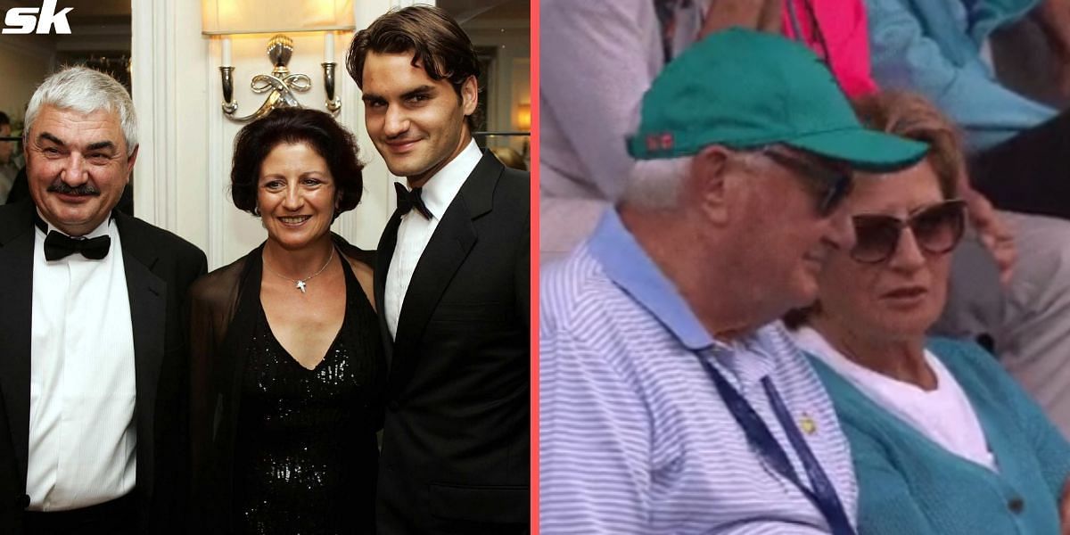 Roger Federer with his parents, Robert and Lynette