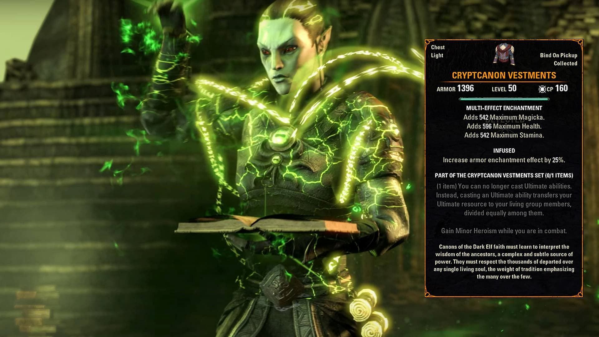 Cryptcanon Vestments is a Mythic item in ESO Necrom Chapter (Image via Zenimax Studios Online)
