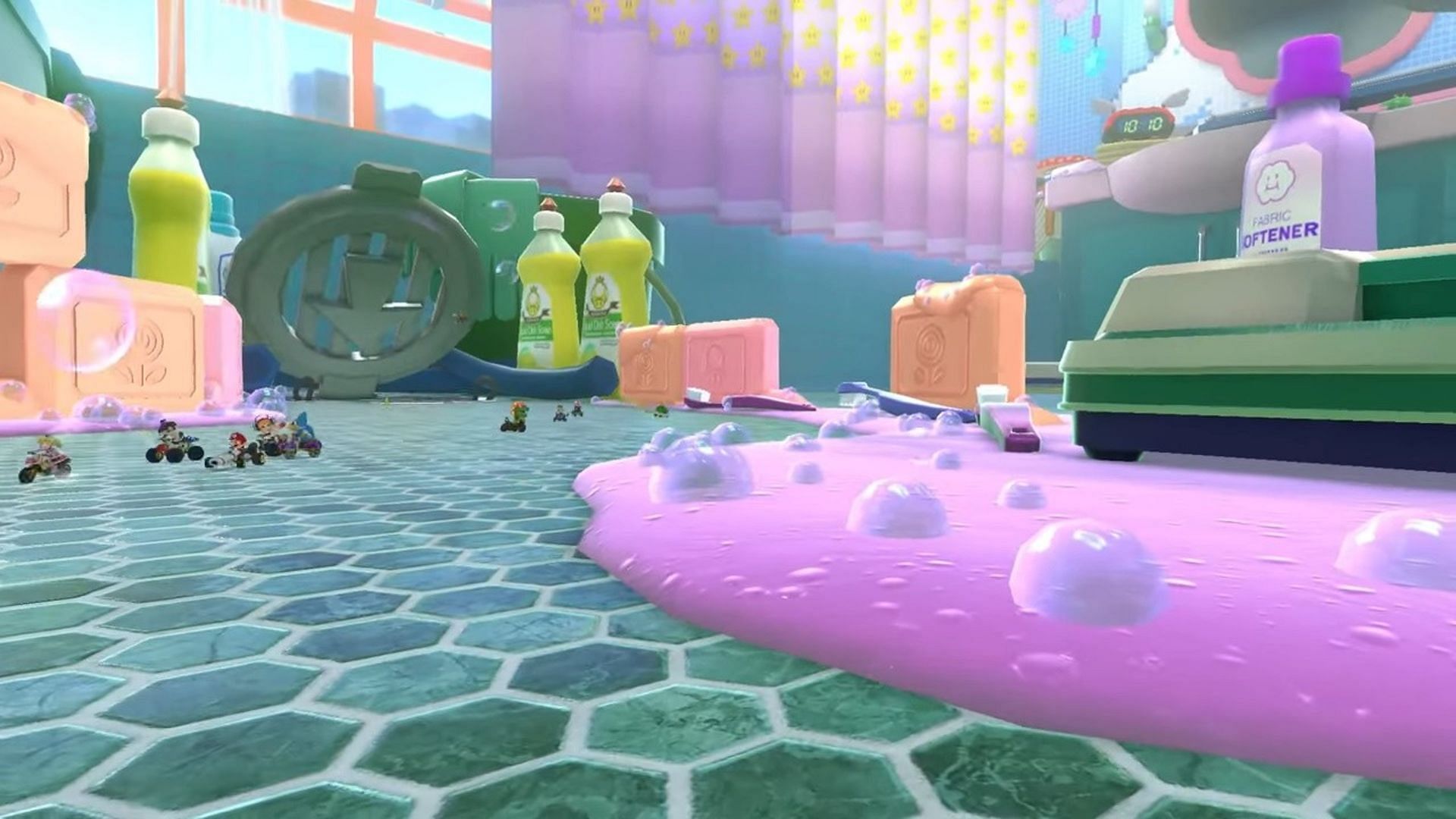 Squeaky Clean Sprint is the newest map in Mario Kart Deluxe 8 (Image via Nintendo)