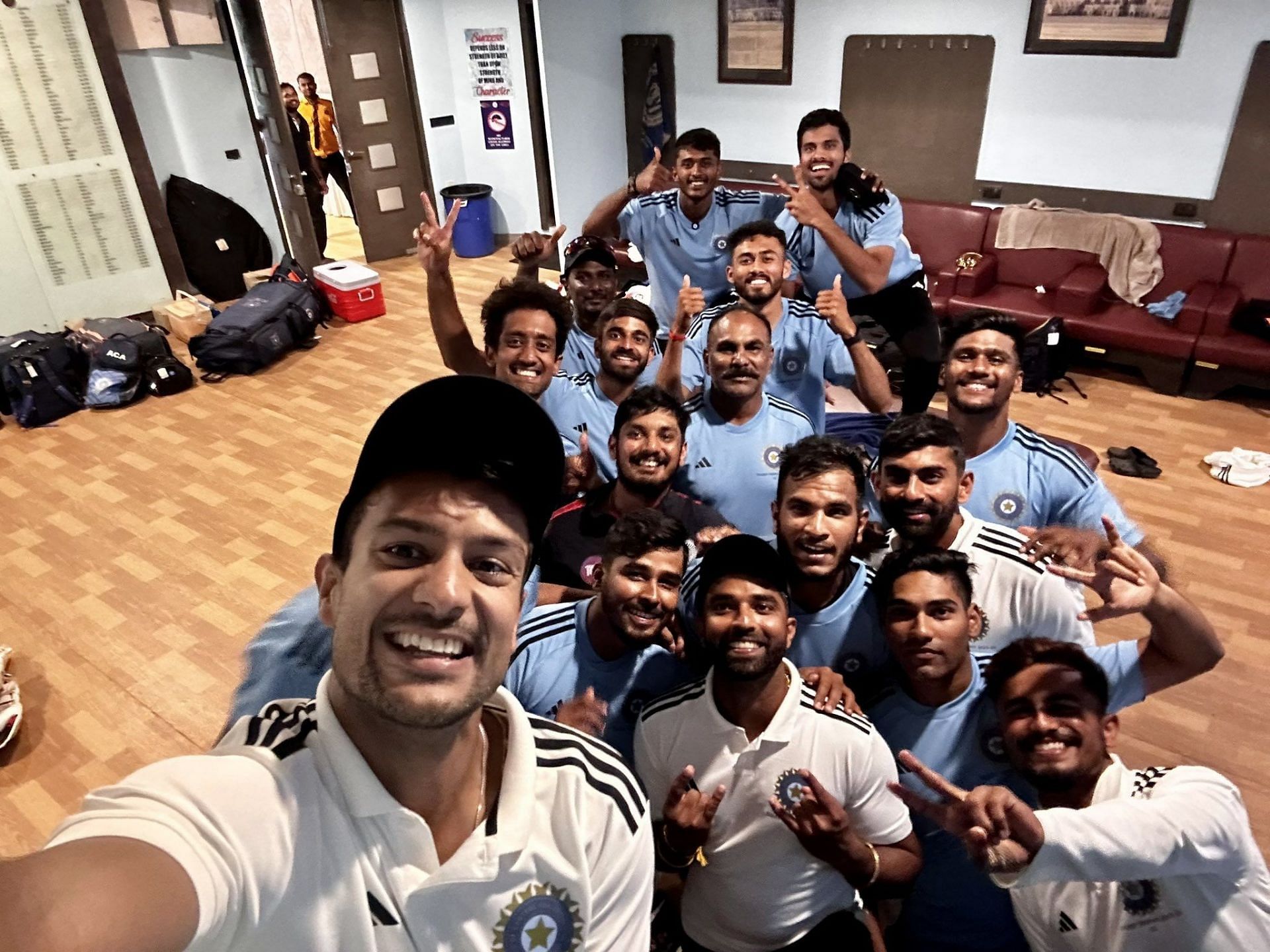 South Zone defeated North Zone to qualify for the Duleep Trophy final. [P/C: Mayank Agarwal/Twitter]