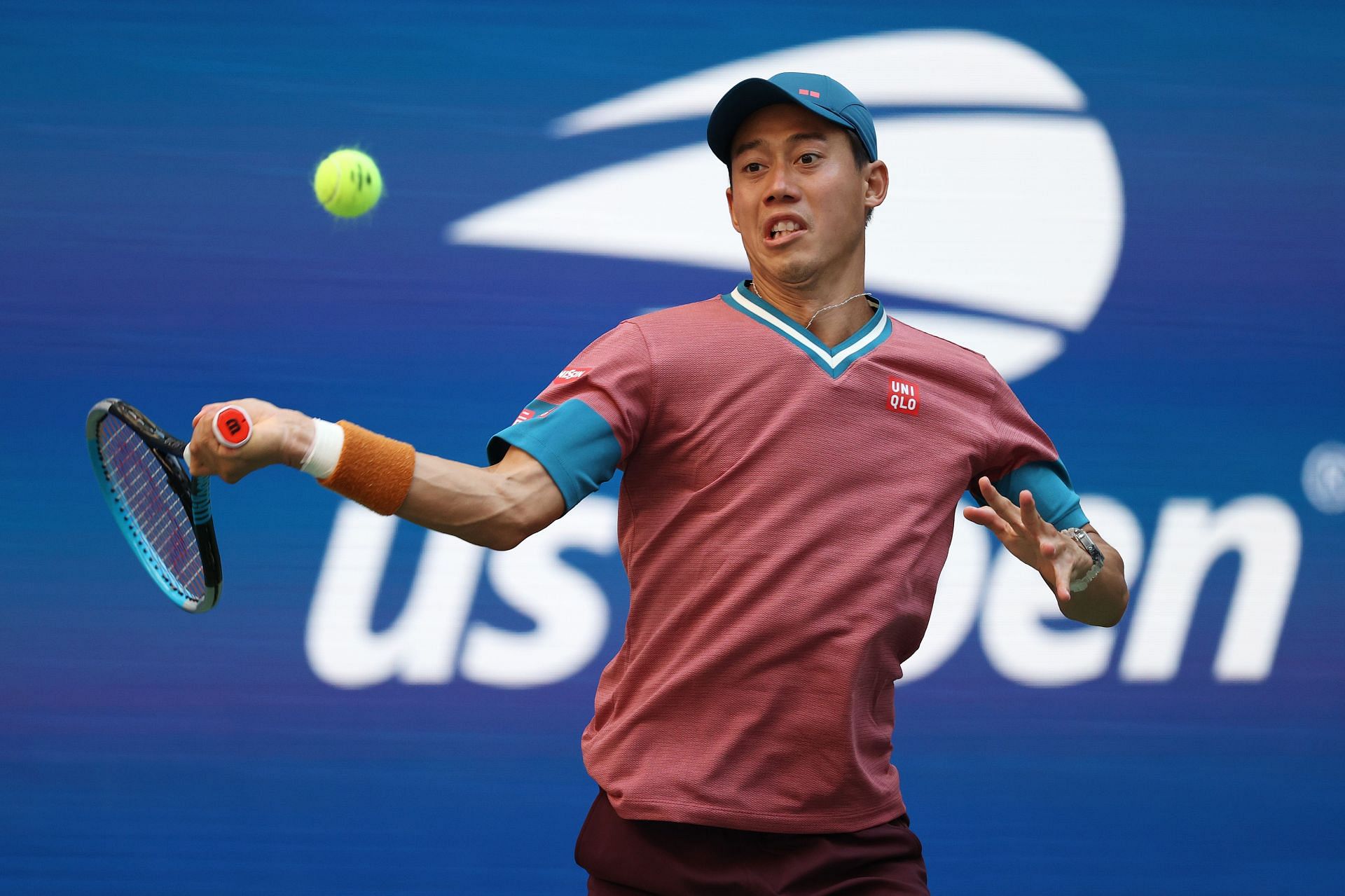 Kei Nishikori at the 2021 US Open.