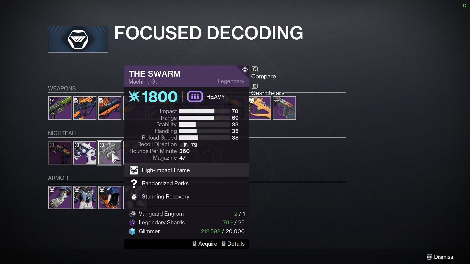 The Swarm Machine Gun in Destiny 2 (Image via Bungie)
