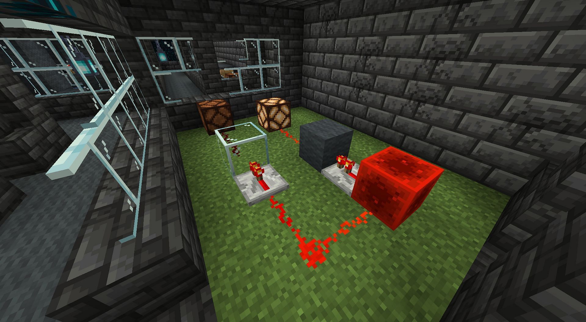 Redstone contraptions right underneath the center of an Ancient City in Minecraft (Image via Mojang)