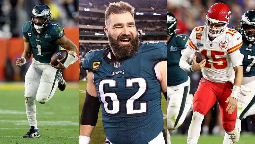 Philadelphia Eagles Jason Kelce and Jalen Hurts LVII Super Bowl