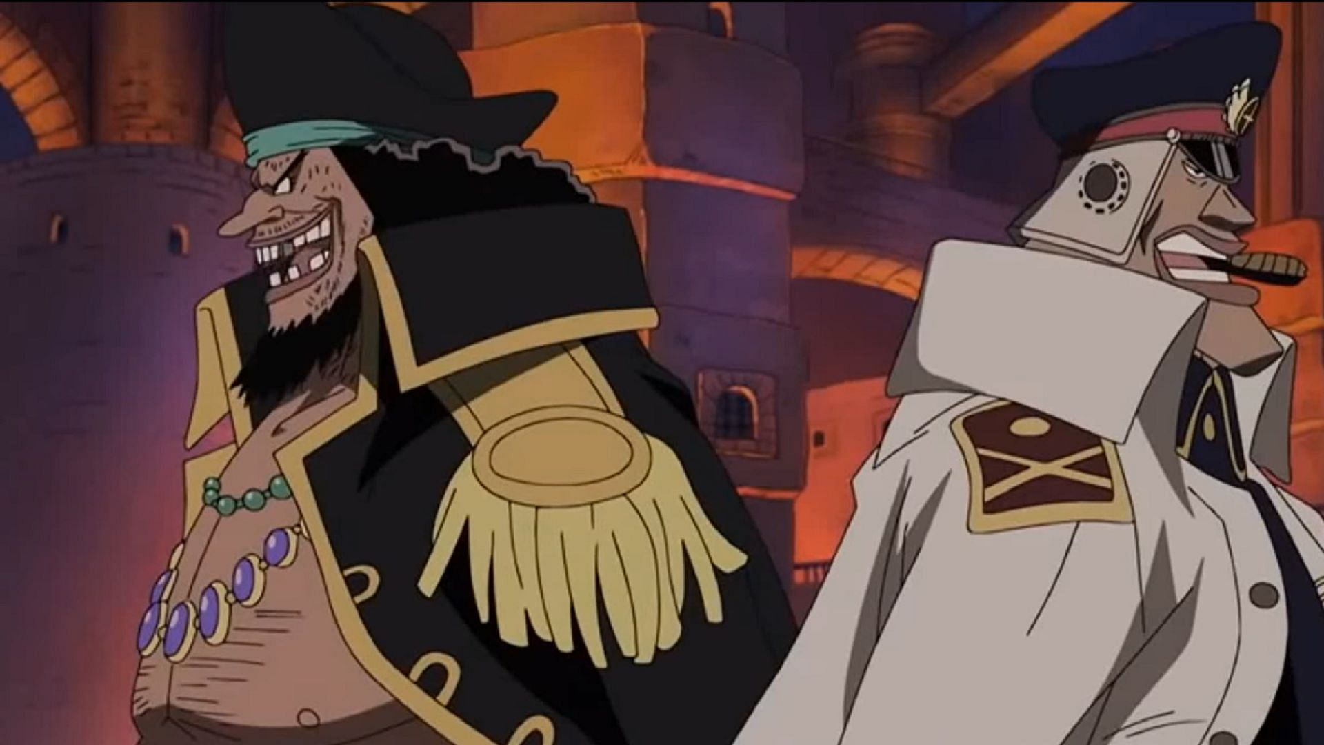 Shiryu and Blackbeard&#039;s first meeting (Image via Toei Animation, One Piece)