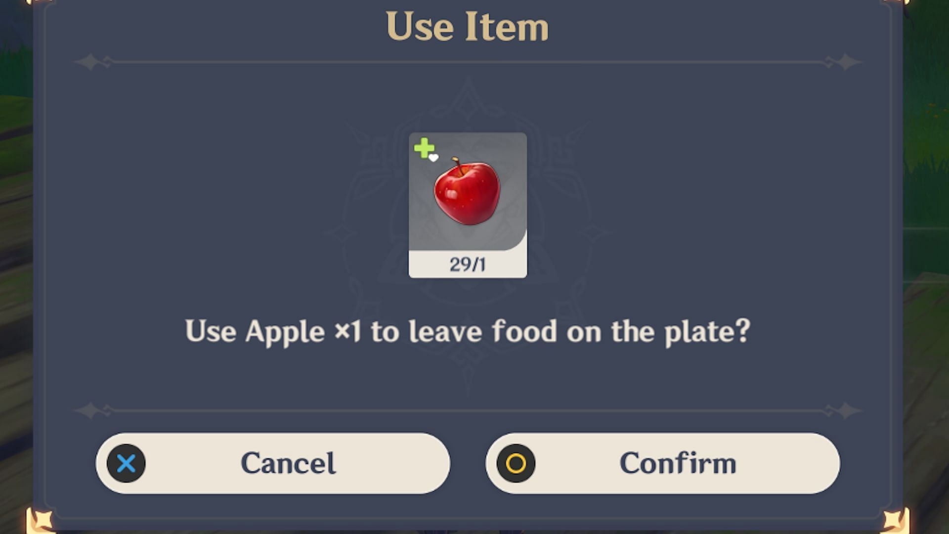 Place an apple here (Image via HoYoverse)