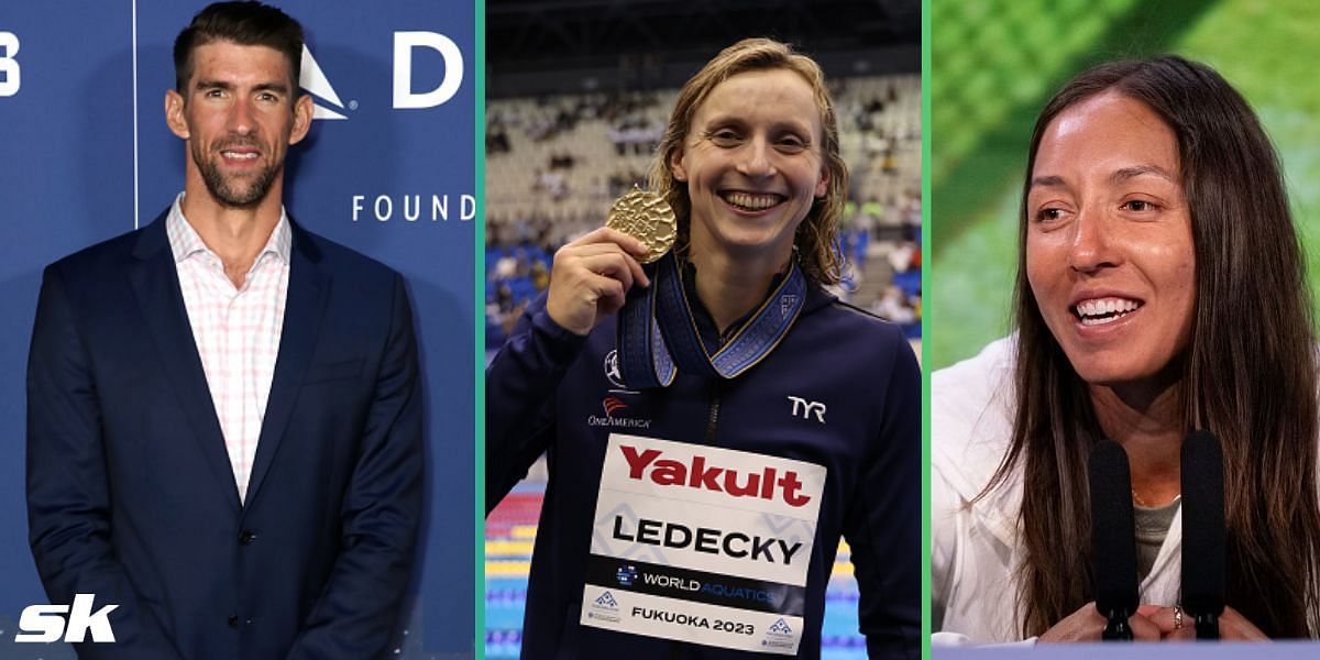 (From L-R) Michael Phelps, Katie Ledecky and Jessica Pegula