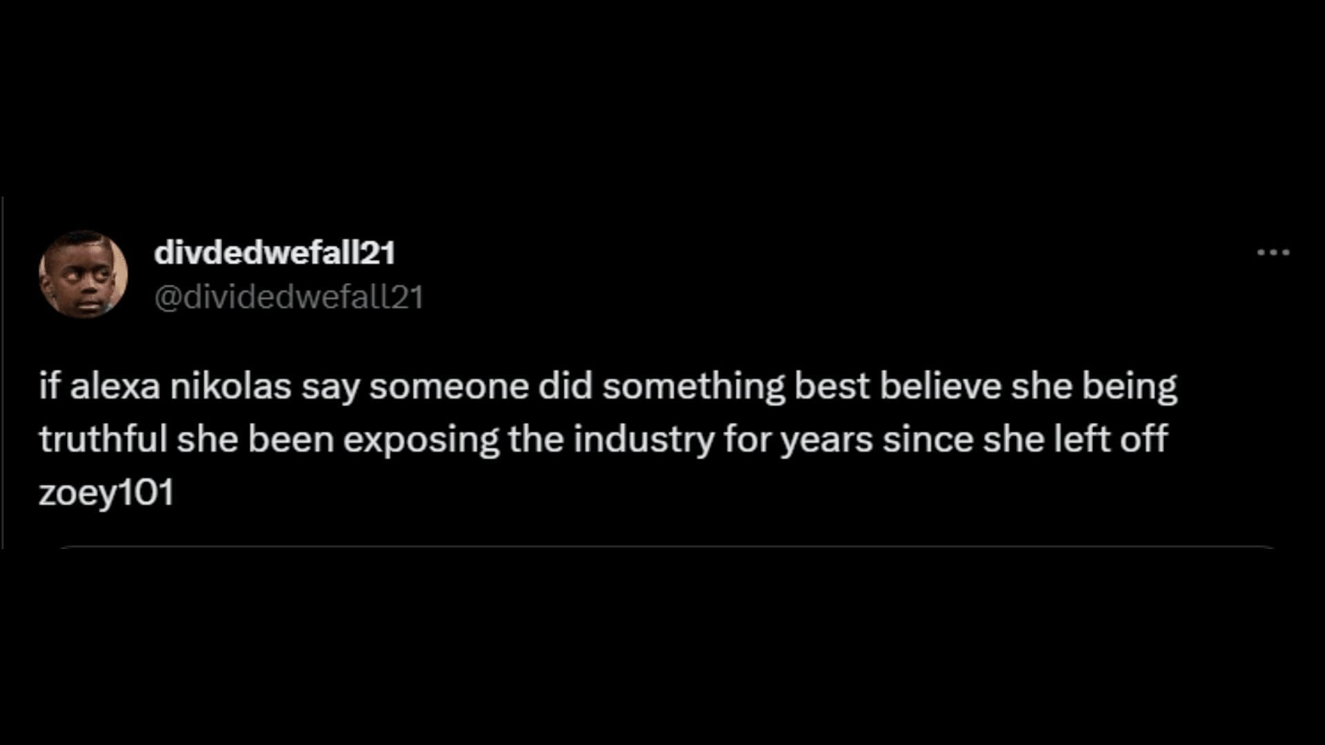 A tweet stating how Alexa has been exposing Hollywood for years. (Image via Twitter/divdedwefall21)