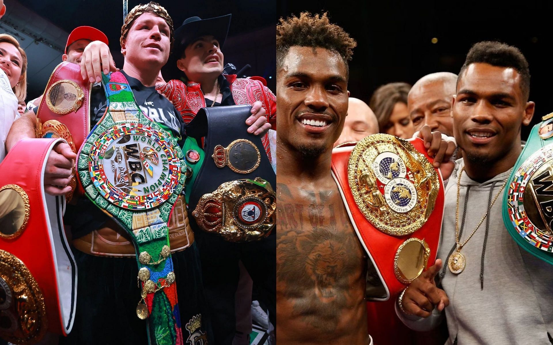Canelo Alvarez (L), and the Charlo brothers (R).