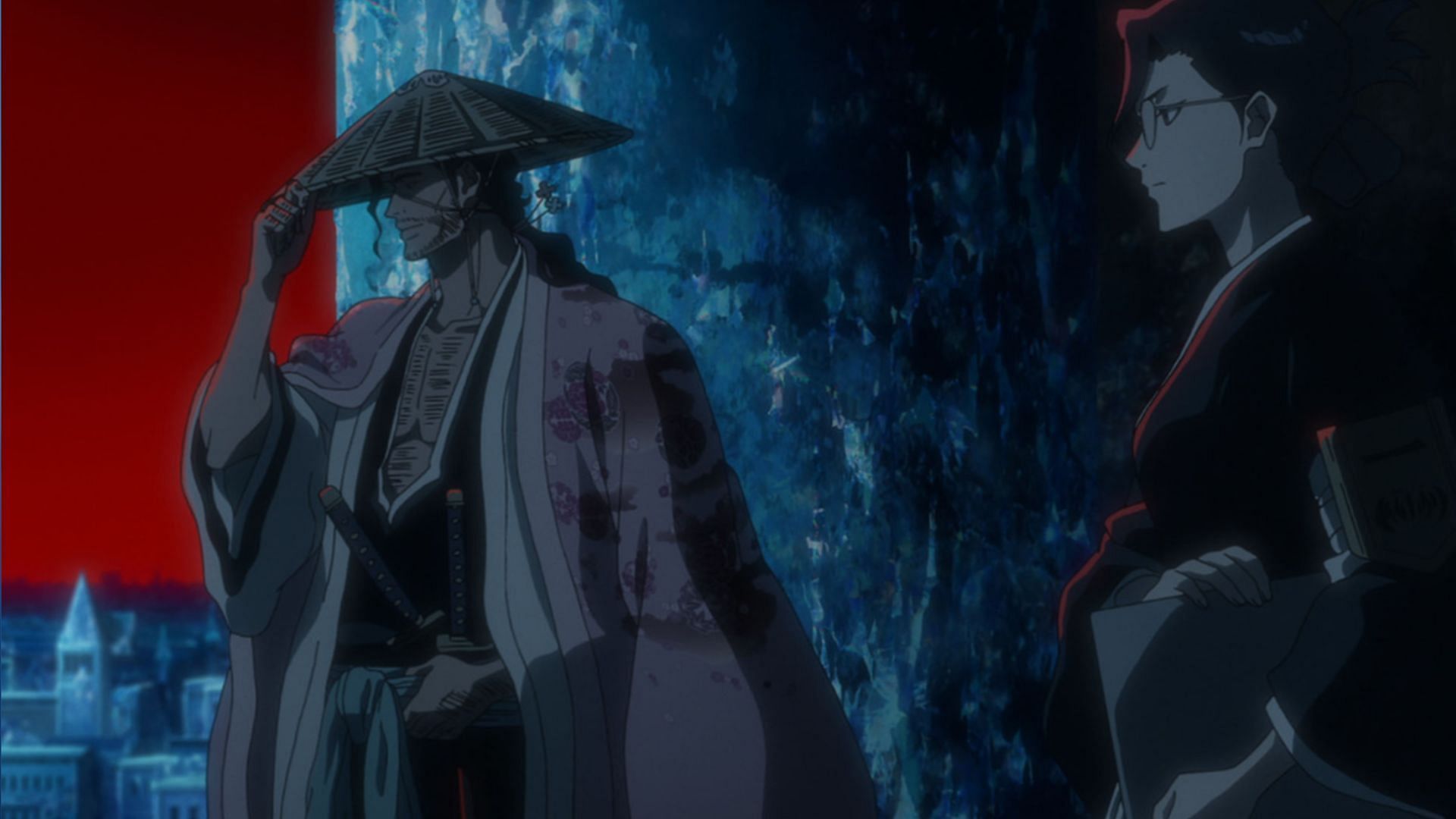 Shunsui Kyoraku and Nano Ise as seen in Bleach TYBW episode 15 preview (Image via Studio Pierrot)