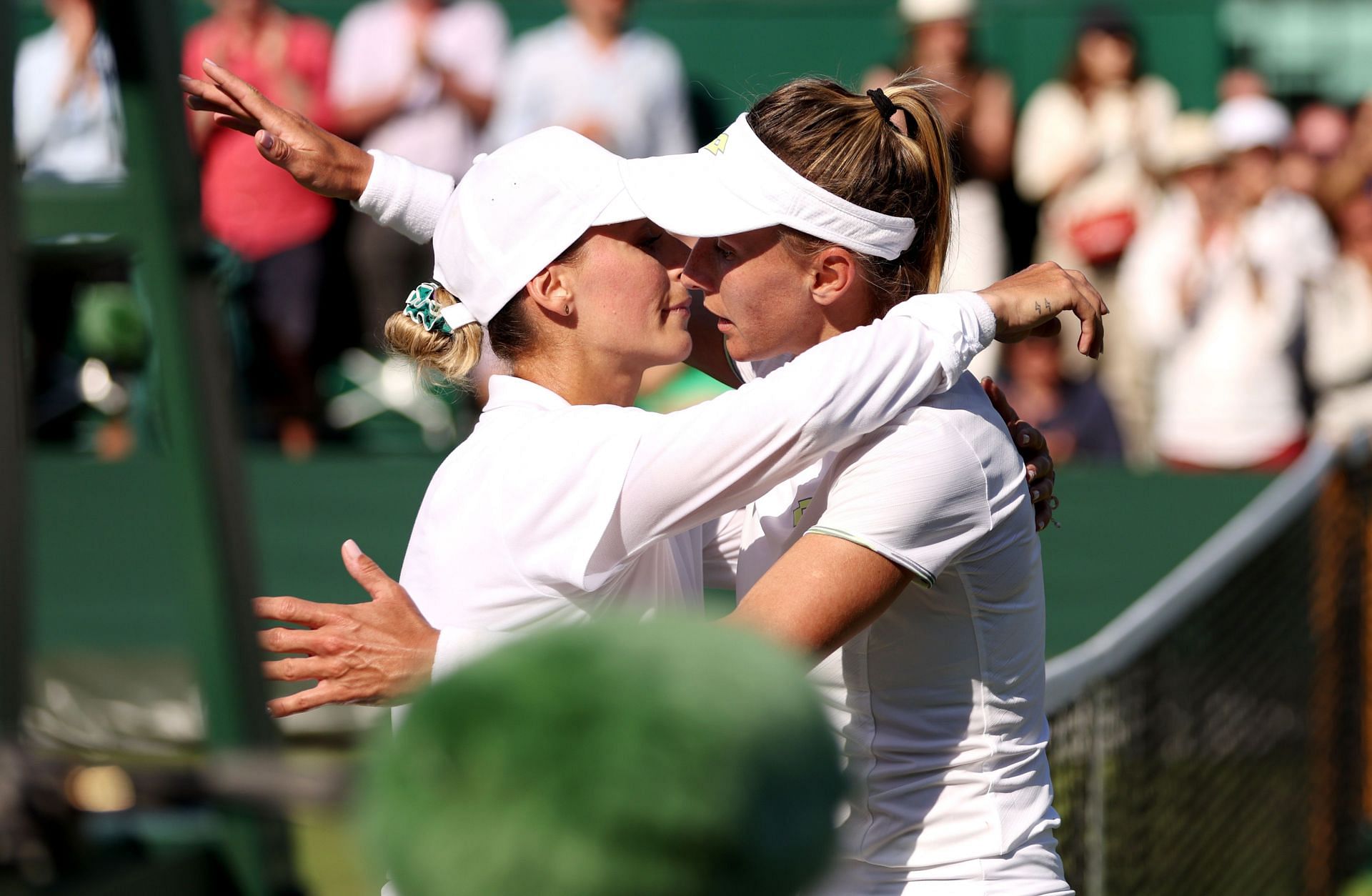 Lesia Tsurenko and Ana Bogdan at the 2023 Wimbledon Championships.