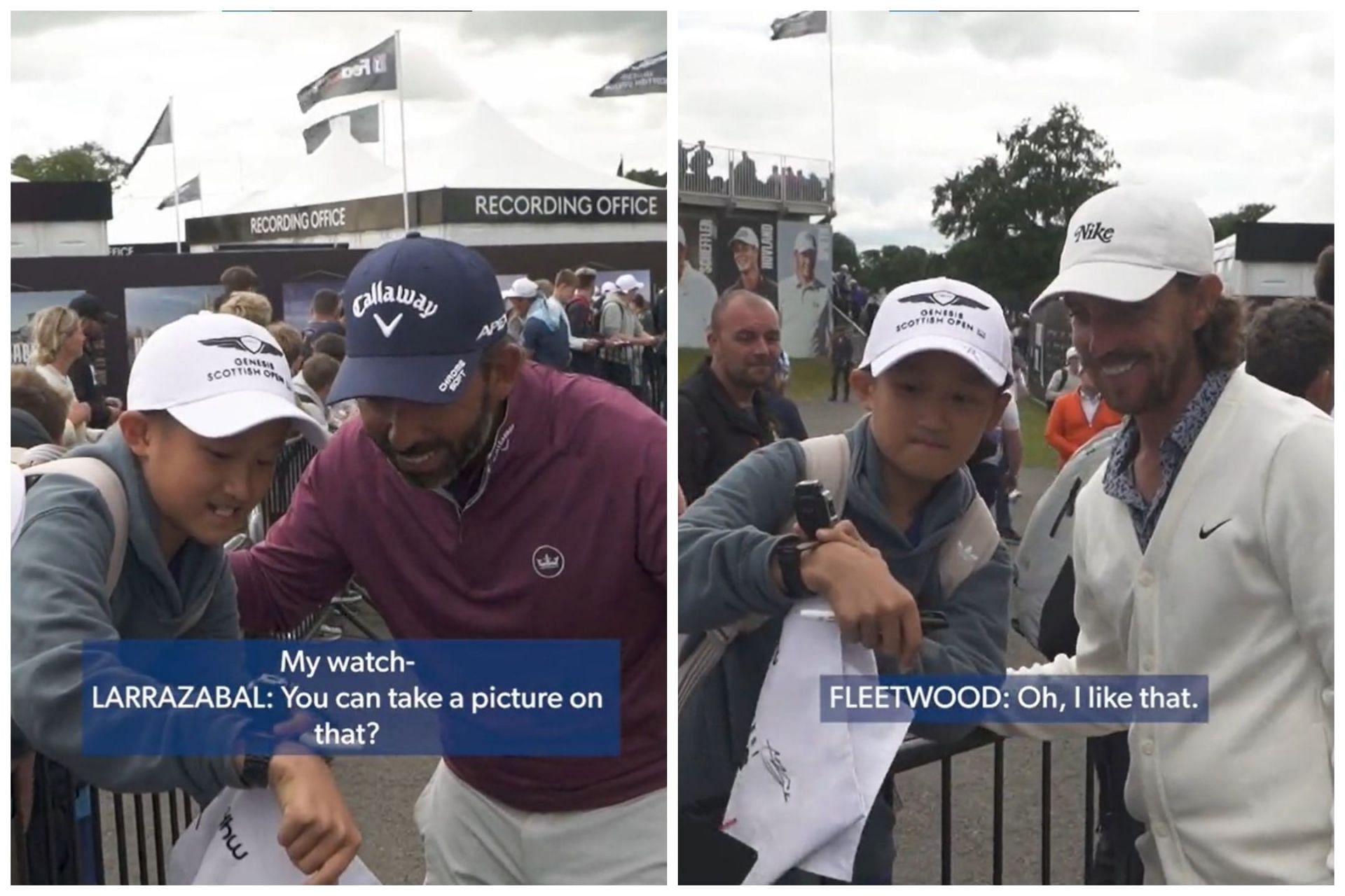 Golfers were in awe of the young fan
